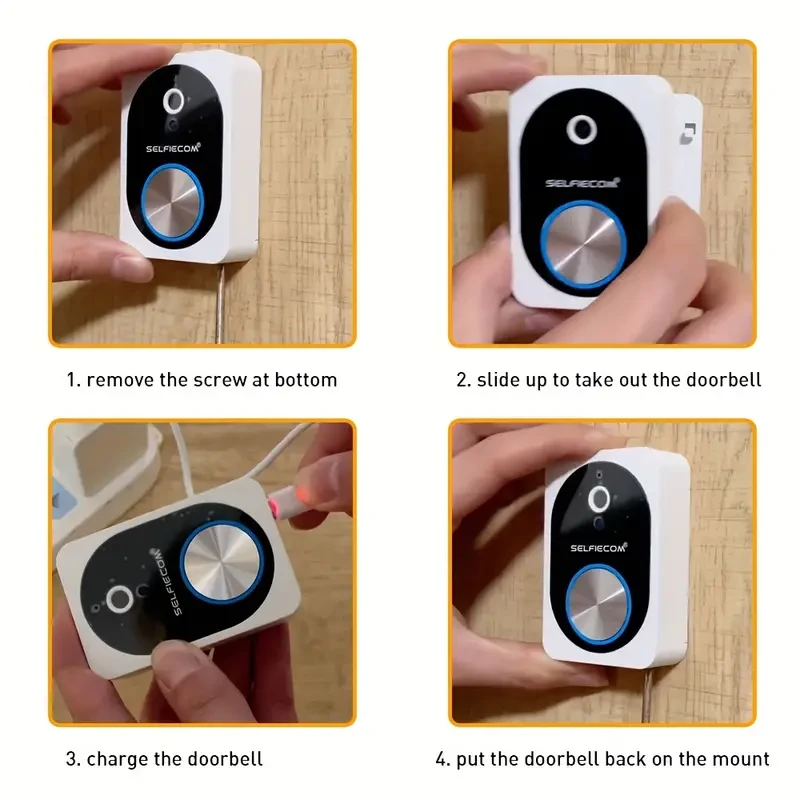 Smart Visual Dingdong Doorbell - WiFi, HD Night Vision, Two-Way Call, Cloud Storage
