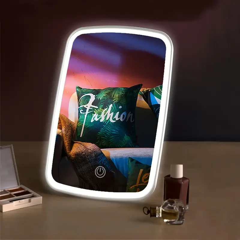 LED Makeup Mirror with Touch Sensor - 3 Color Modes, Portable & Rechargeable