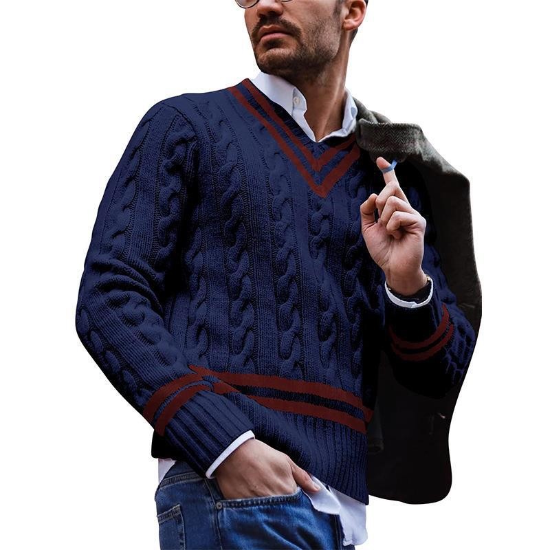 VividLine Men's V-Neck Fusion Sweater
