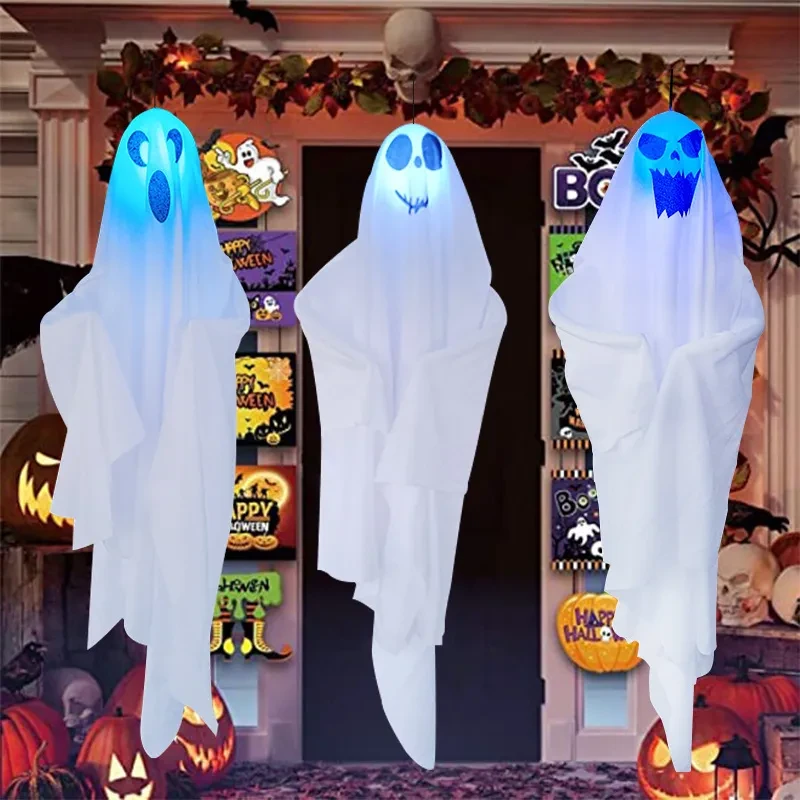 New Halloween White Ghost Pendant Three-color Fade