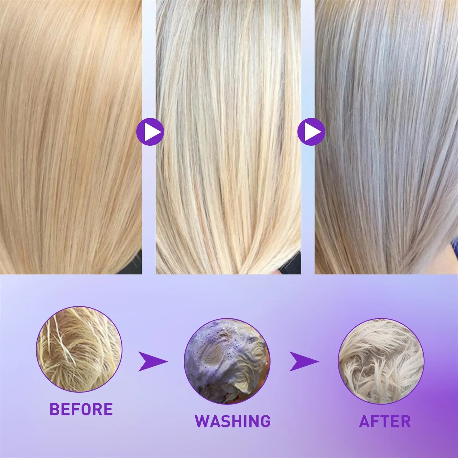 Color Fixing Shampoo for Fading Yellow  After Bleaching Care and Grey Hair Color Lock