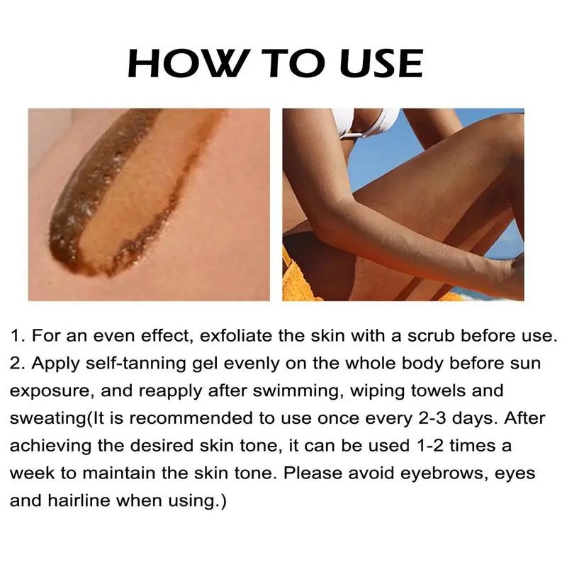 50g Tanning Accelerator Cream  Intensive Brown Tanning Gel, Self-Tanning Lotion