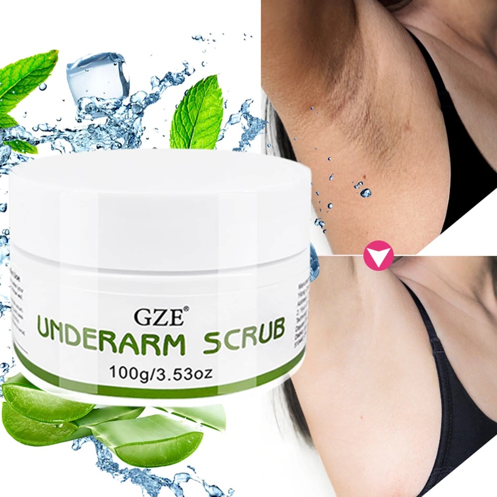 GZE Underarm Scrub with Peppermint, Aloe Vera, and Walnut Shell Powder