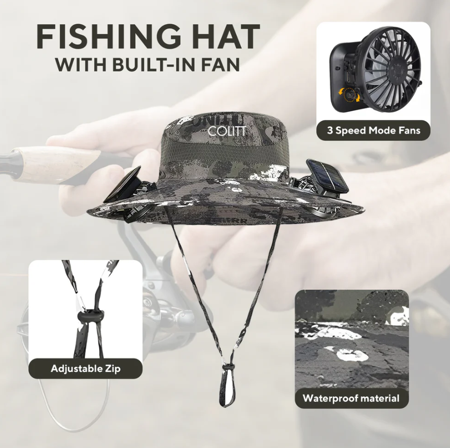 360° Fishing Hat With Built In Fan