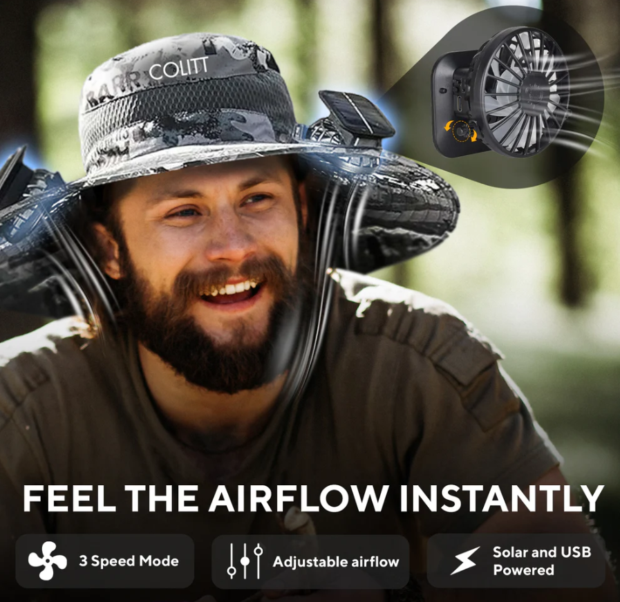 360° Fishing Hat With Built In Fan