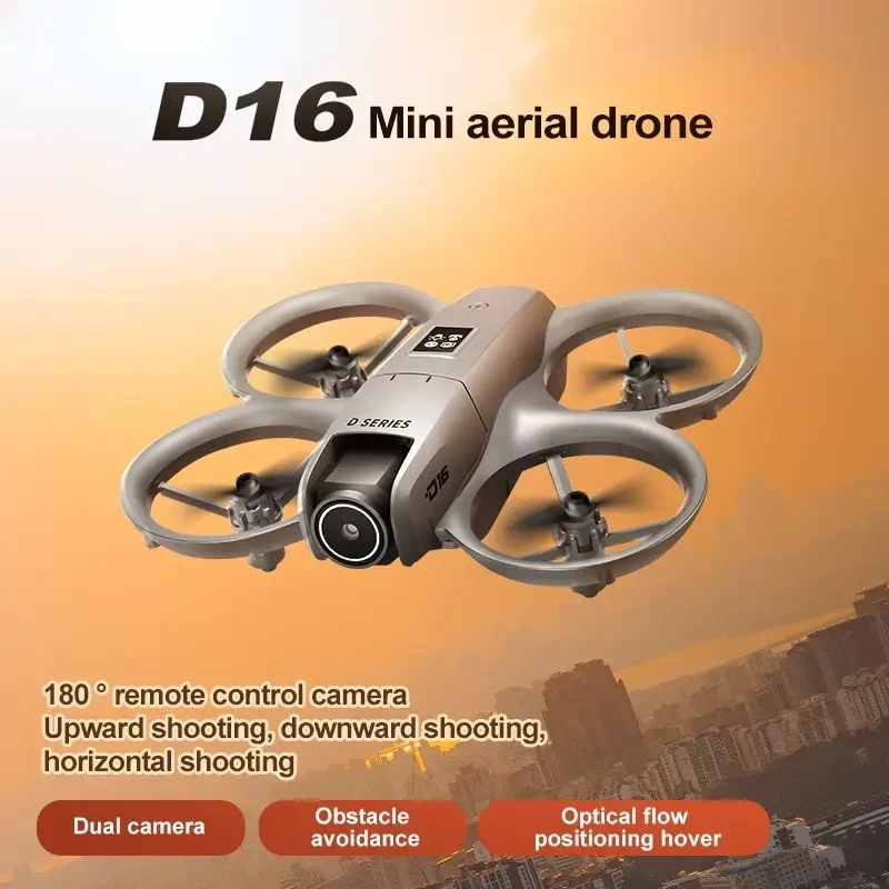 D16 Drone with Dual HD Camera, Propeller Safety Design, 360 Full Protection