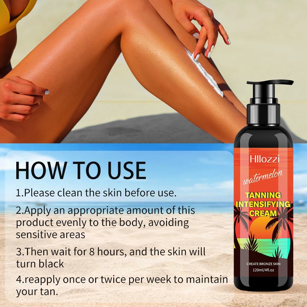 4fl.oz Watermelon Tanning Cream  Waterproof Self-Tanning Cream for Long-Lasting Bronze Skin