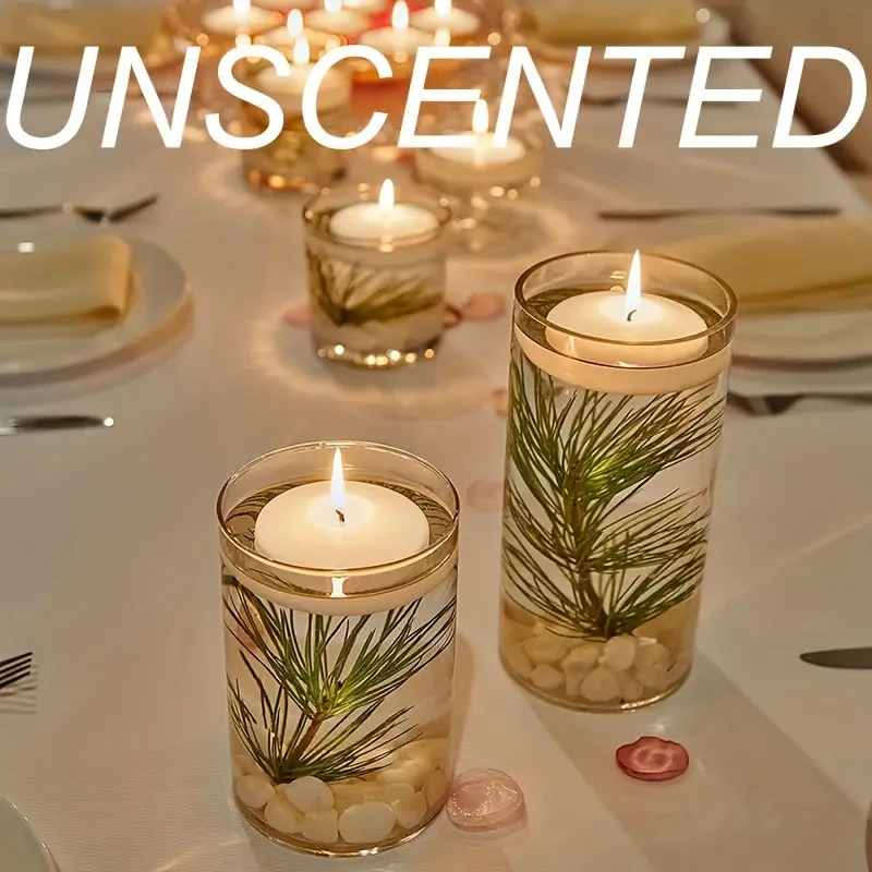 12pcs White Floating Candles