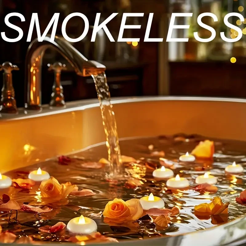 12pcs White Floating Candles