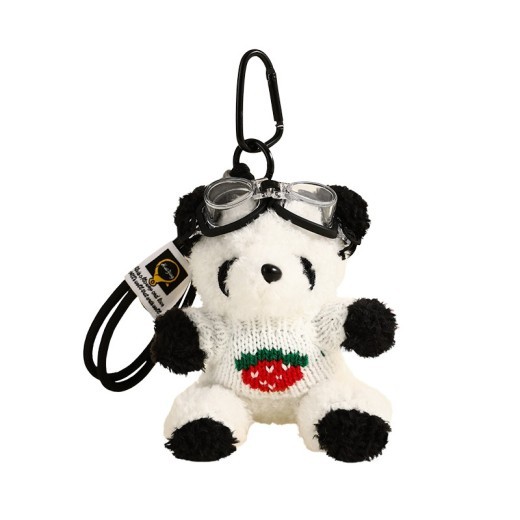 Cute Plush Strawberry Bear Doll Keychain Pendant