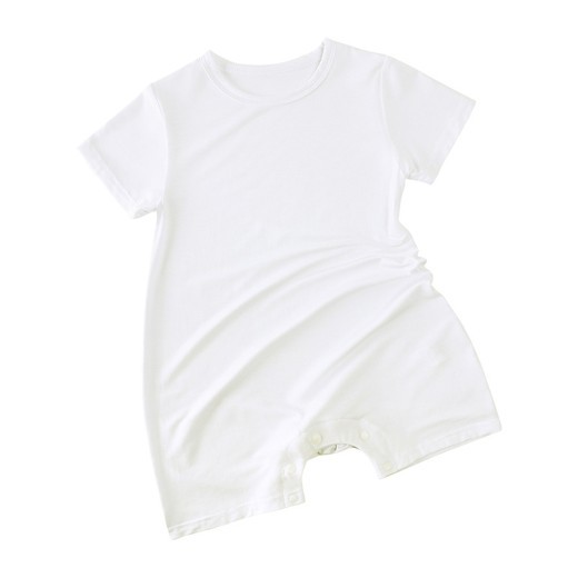 Modal Baby Short Sleeve Solid Color Jumpsuit