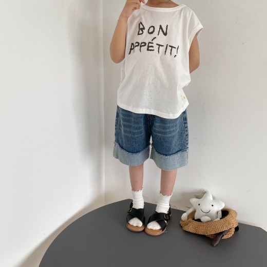 Children's Letter Printed Sleeveless Vest For Boys And Girls Loose Casual Top