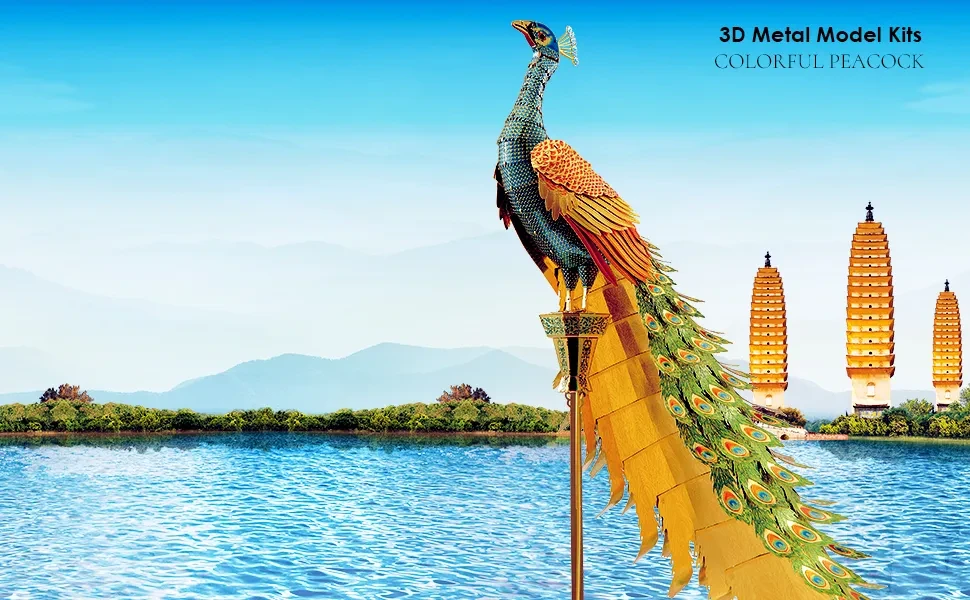 Colorful Peacock Metal Assembly Model Toy
