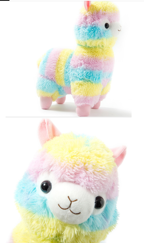 50 cm Colorful Alpaca Doll Plush Toy Cute God Beast Grass Mud Little Sheep Pillow Doll Birthday Gift Girl