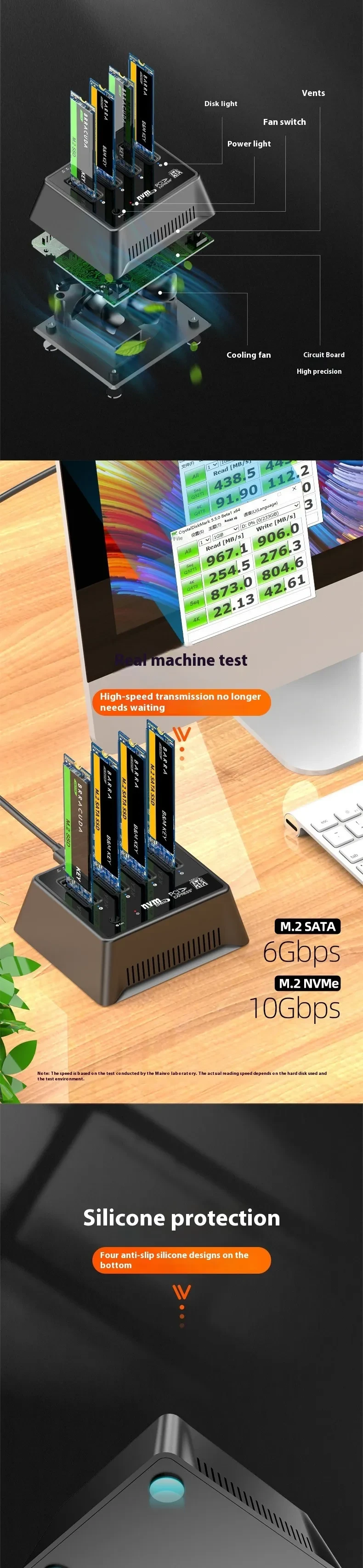 M2 Dual Protocol SSD Solid State Drive Base