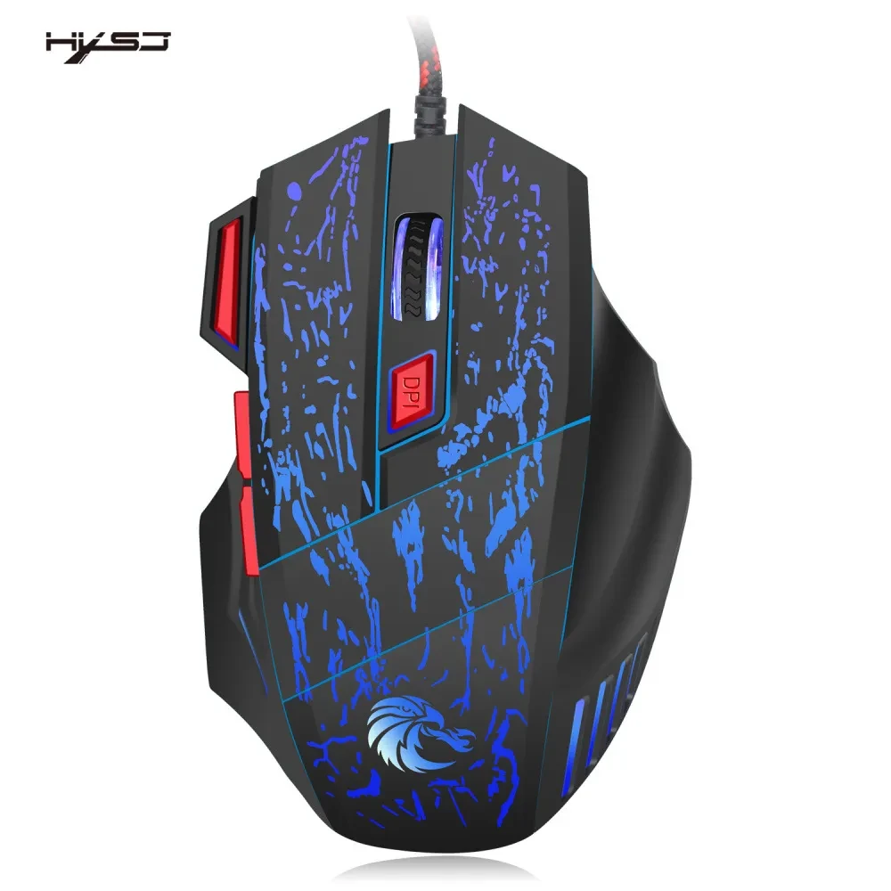 Water Crack Colorful Luminous Game Mouse Wired Mouse