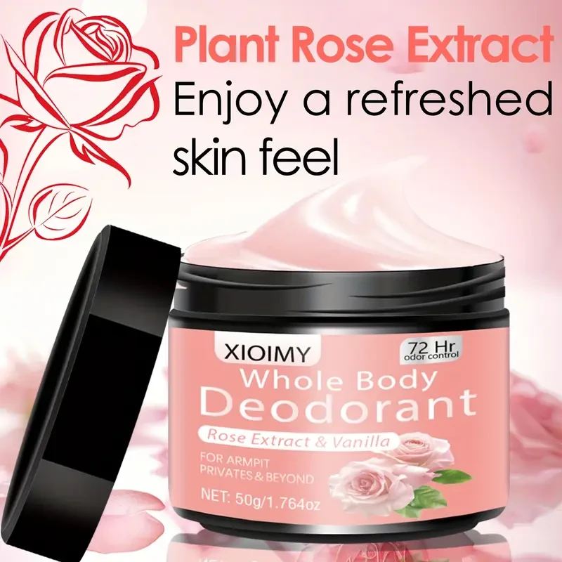 XIOIMY Rose Scented Deodorant Cream, 2pcs