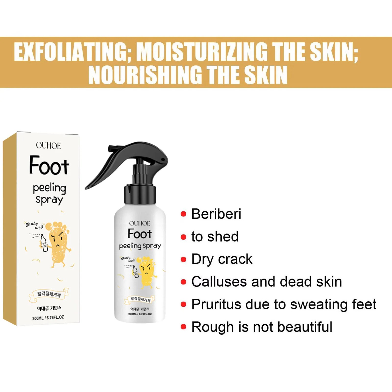 Foot Exfoliating Spray - Repair, Brightening, Anti-Drying, Calluses and Dead Skin Removal