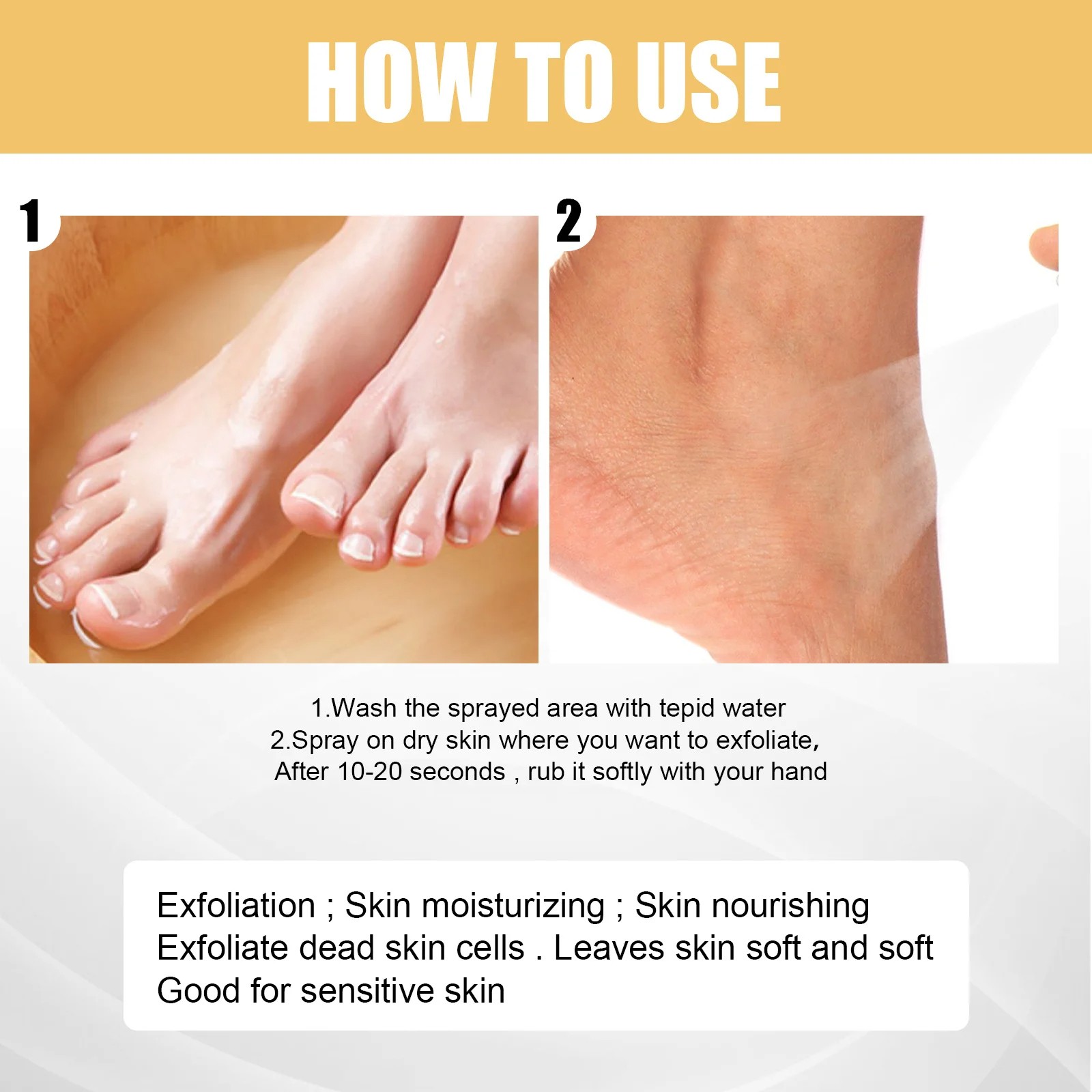 Foot Exfoliating Spray - Repair, Brightening, Anti-Drying, Calluses and Dead Skin Removal