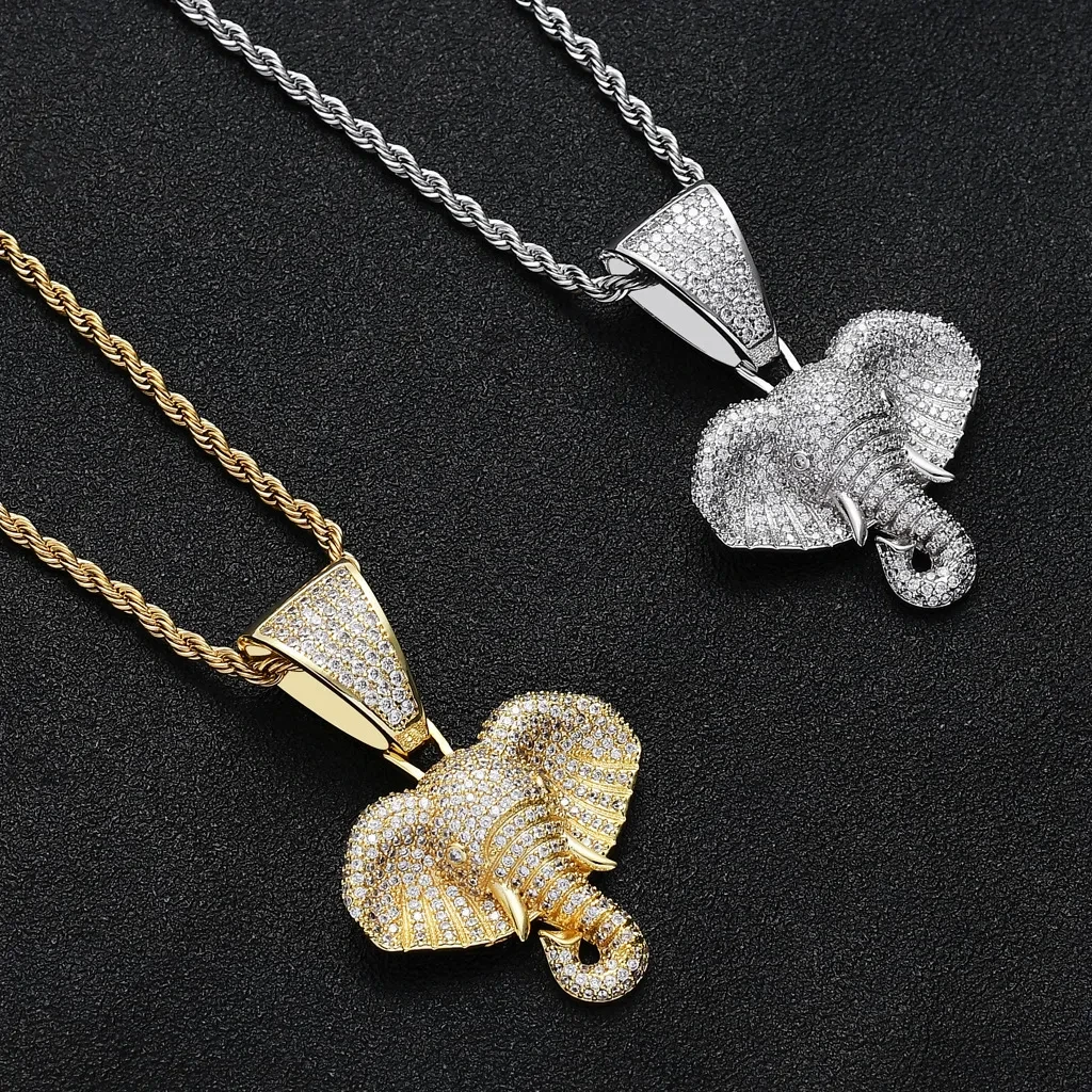 Vintage Elephant Head Shape Pendant Necklace