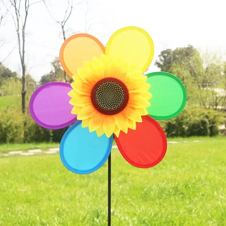 Children's Plastic Colorful Windmill Toy Outdoor Cartoon Material Windmill String Stall Toy