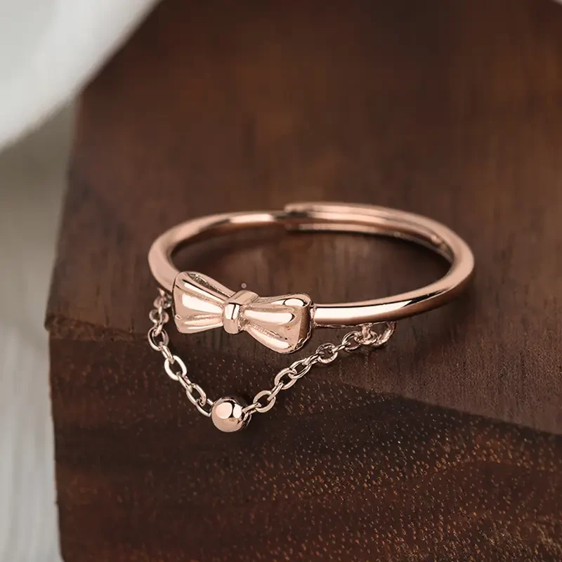 1pc S925 Silvery Bow Tie Bracelet  Elegant & Versatile Adjustable Open Ring for Women, Perfect for Travel, Daily Wear, Valentines Day & Mothers Day Gifts