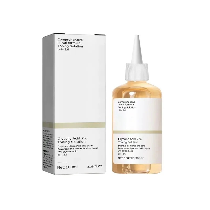 Glycolic Acid 7% Toning Solution - Acne Removal, Skin Moisturizing, Rejuvenating Lotion, and Gentle Exfoliating Toner