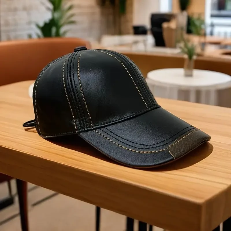 Men's Premium Genuine Leather Baseball Cap