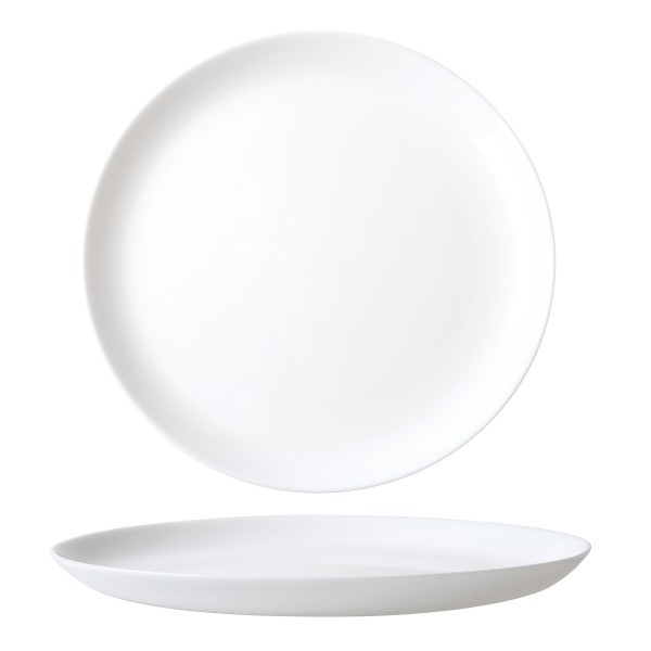 White Coupe Glass Dinner Plate 25cm - Wiltshire