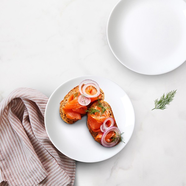 White Coupe Glass Dinner Plate 25cm - Wiltshire