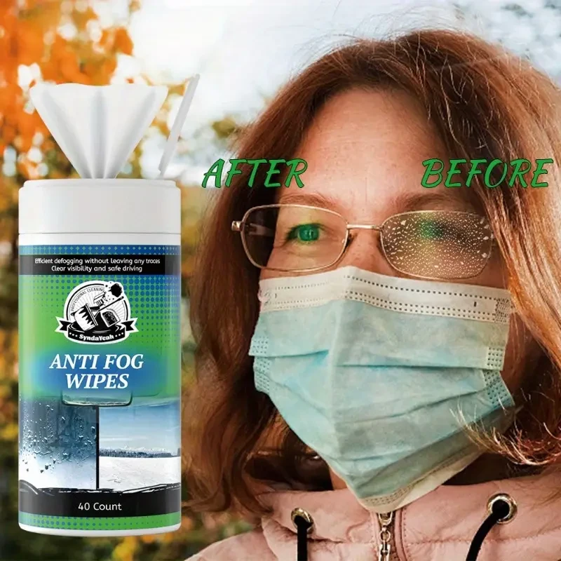 Car Anti-Fog Wipes - Clear View for Windshield, Mirrors & Glasses