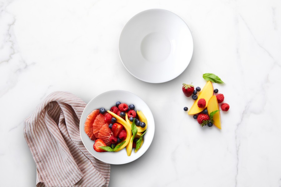 White Coupe Glass Noodle Bowl 18cm - Wiltshire