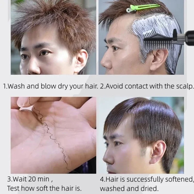 Hair Straightening Cream and Comb Set Repair Hair Frizz, Beautiful Protein Smooth Care