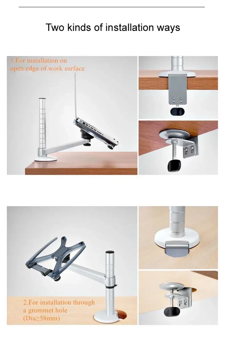 OA-1 Aluminum Alloy Height Adjustable Computer Stand