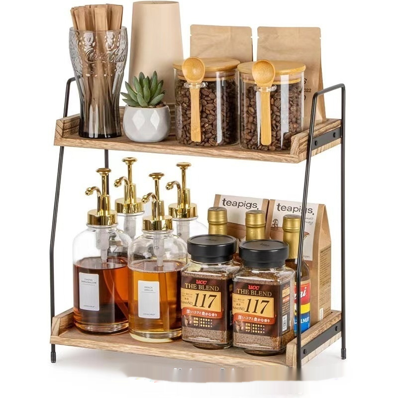 Wooden Kitchen Seasoning Rack Storage Rack