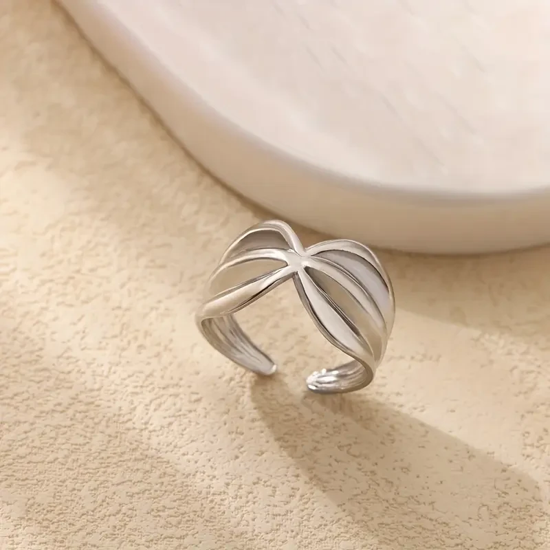 1pc Elegant Bohemian Golden Stainless Steel Open Ring  Perfect Gift for Women, Ideal for Daily Wear and Holiday Parties, Adjustable Size, Fashion Jewelry, Elegant Ring, Stainless Steel Ring