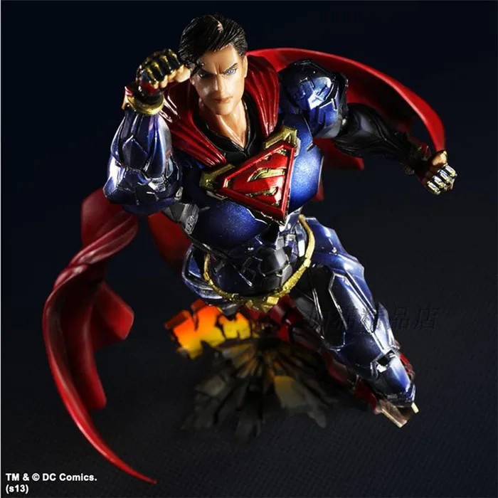 Play Arts 25cm Superman & Supergirl Super Hero Action Figure Toys