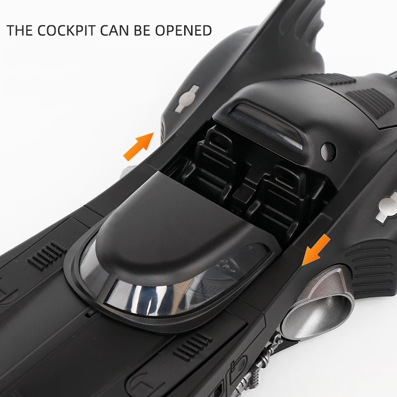 Large 1:18 1989 Batmobile Classic Tank Alloy Metal Diecast Model Car with Sound & Light