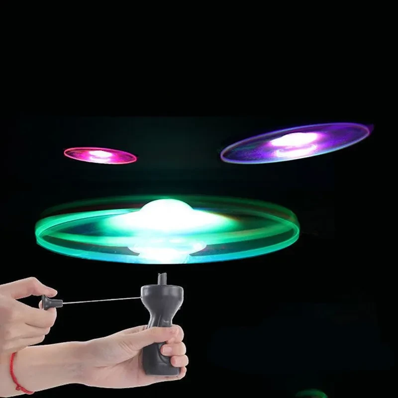 Pull String Luminous Flying Saucer Toy