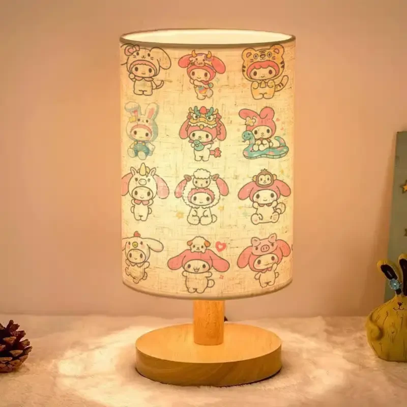 Adorable Melody Table Lamp with Cute Character Prints USB Powered, Adjustable Tri-Color Lighting, 274.32 cm Tall, Perfect for Bedroom & Living Room