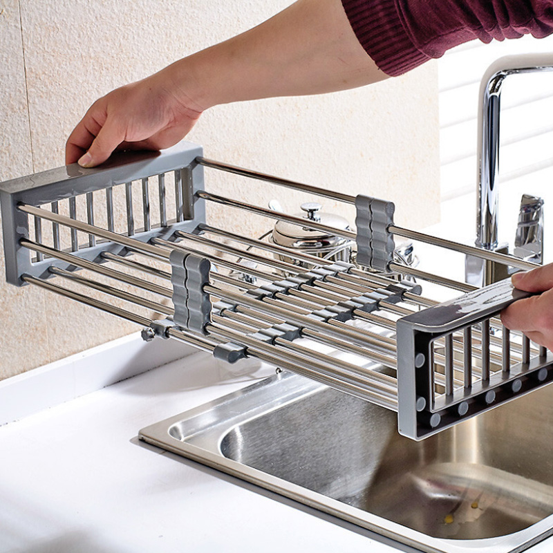 New Kitchen Sink Accessories Hanging Pp Basket Drain Basket Plastic Storage Filter Basket Wash Basin Dish Rack