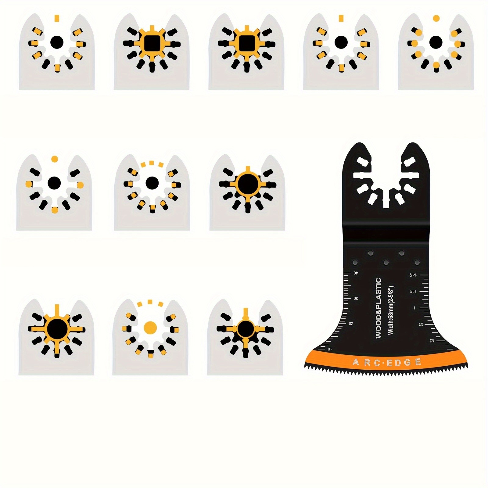 50pcs Oscillating Saw Blades High Carbon Steel 44mm Arc Edge Blades, Sharp Wear Resistant Oscillating Blades, Fast Cutting Saw Blades For Cutting Wood Plastic Metal