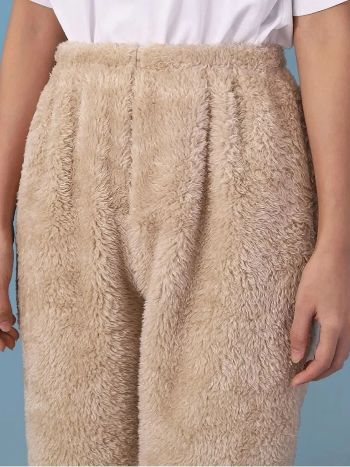 Womens Coral Fleece Leggings Winter Warm Pajama Pants with Ankle & Knee Guard