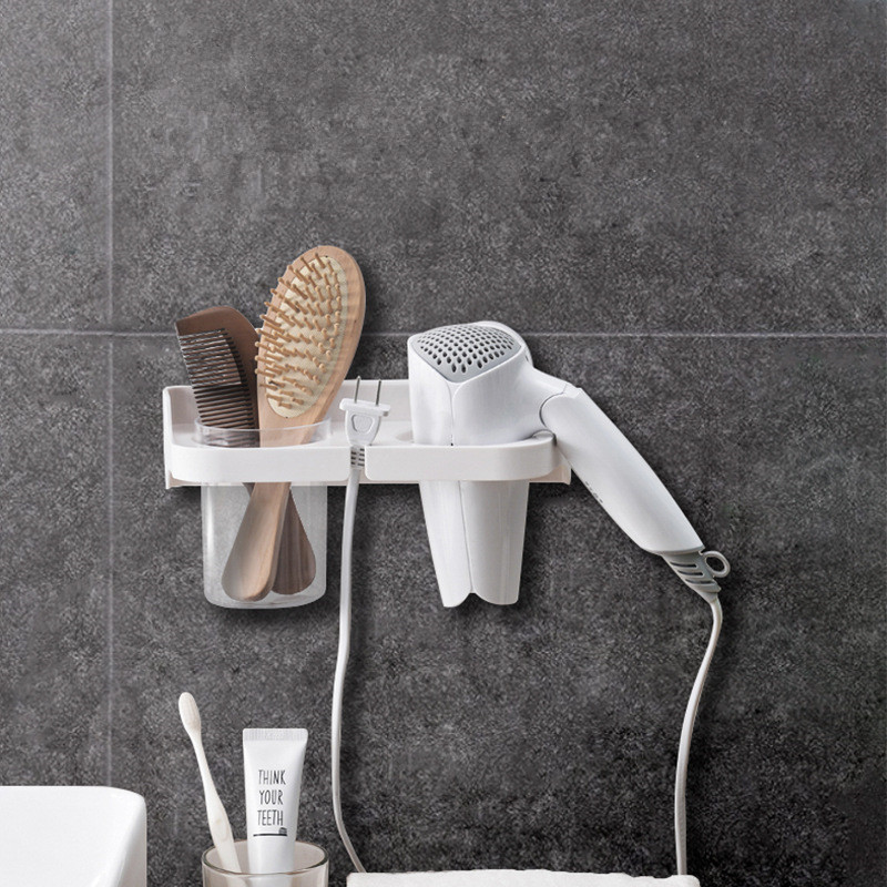 Hair dryer rack free punching bathroom toilet storage rack