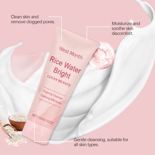 WEST MONTH Rice Facial Cleanser Nourishing Moisturizing Cleaning