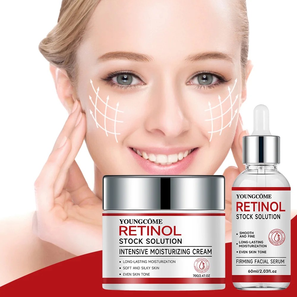 Retinol Face Cream & Essence - Anti-Aging, Whitening, Moisturizing, Smooth Brightening Skin Facial Cream, Travel Package