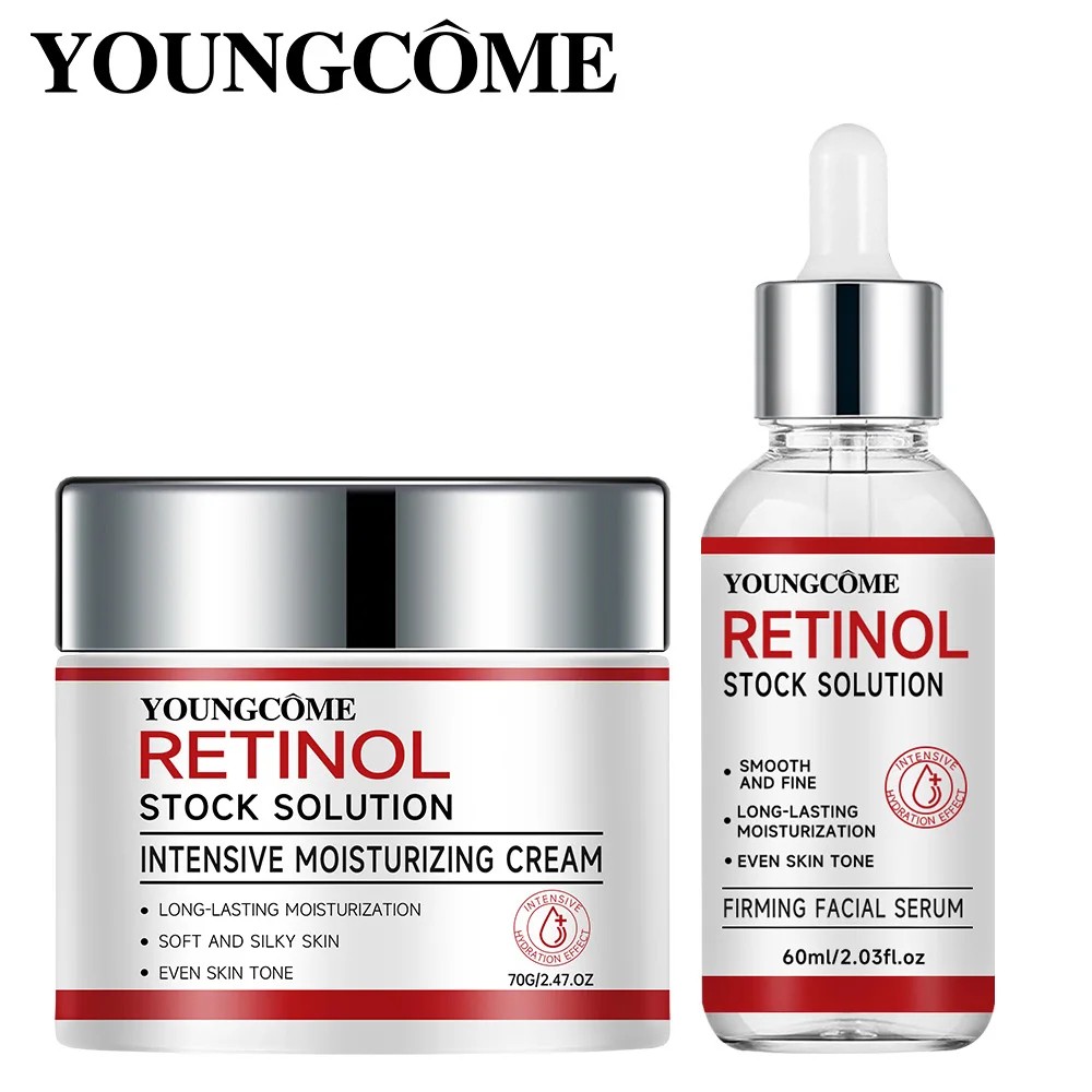 Retinol Face Cream & Essence - Anti-Aging, Whitening, Moisturizing, Smooth Brightening Skin Facial Cream, Travel Package