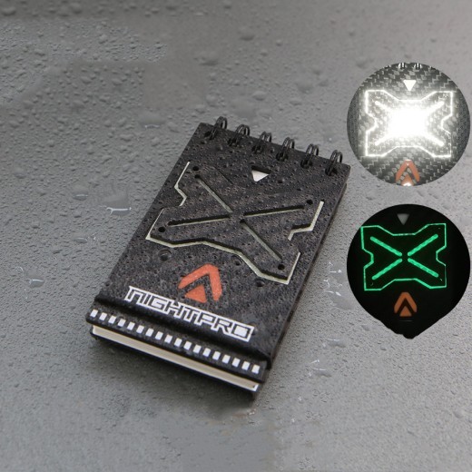 Outdoor Waterproof Luminous Reflective Carbon Fiber Notepad