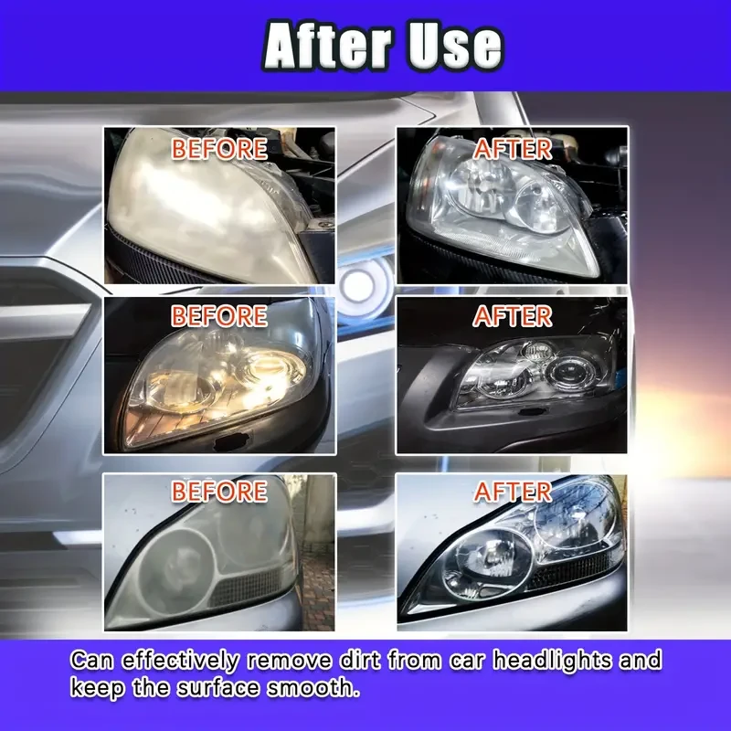 Headlight Restoration Kit - Quick Brightening & Scratch Repair for Car Lights