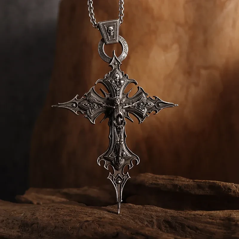 Skull Cross Pendant Necklace Niche Personality